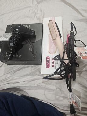 Tymo Pink Hair Straightening Brush Bundle
